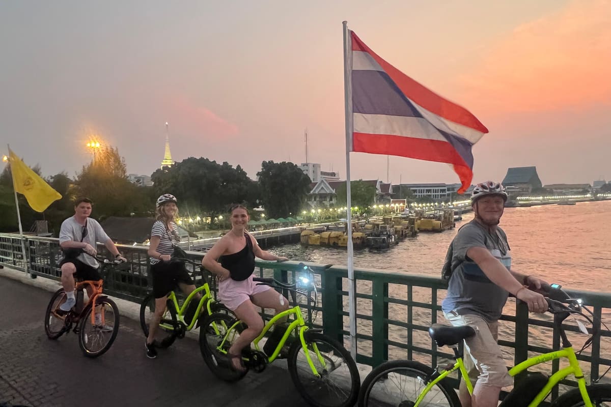 Cyclists on the Electric Bike Tour tour in Bangkok